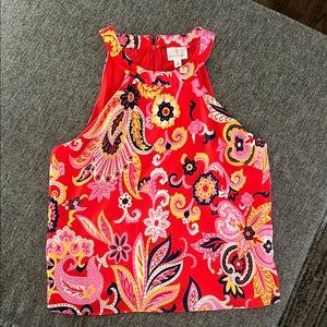 Julie Brown Vibrant Paisley Halter Top Sz 10